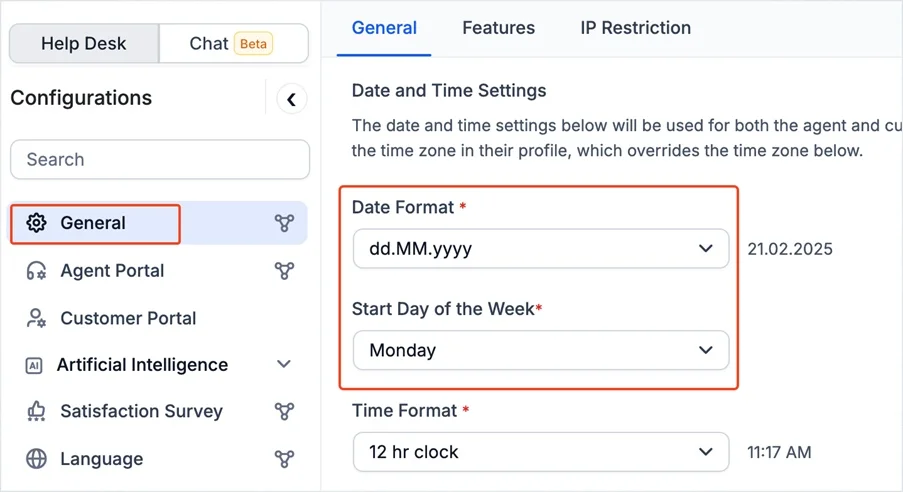 Improved settings for more control over dates, security and appearance