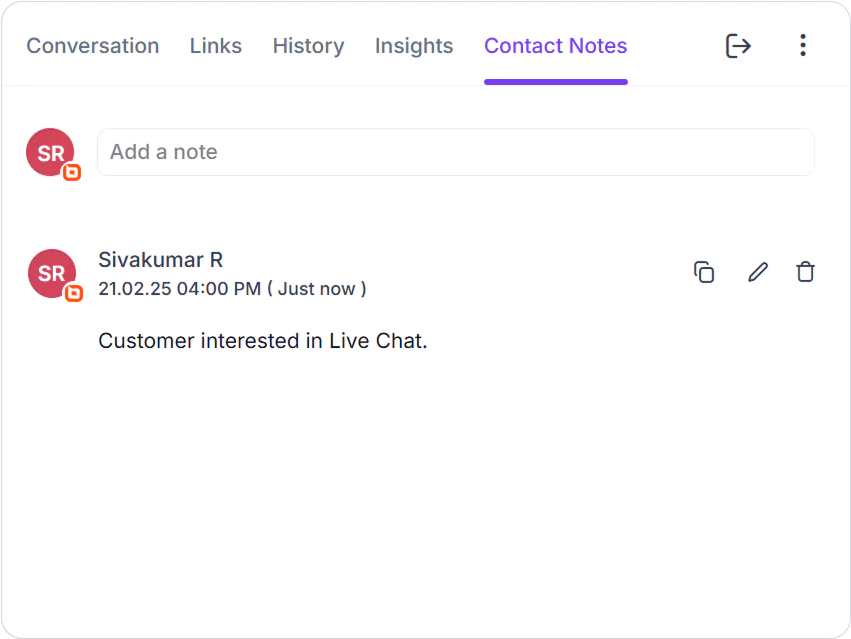 Contact Notes Tab: Maintain Context Across Conversations