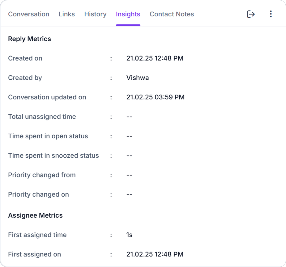 Insights Tab: Track Key Metrics for Chat Conversations