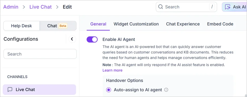 Enable AI Agent