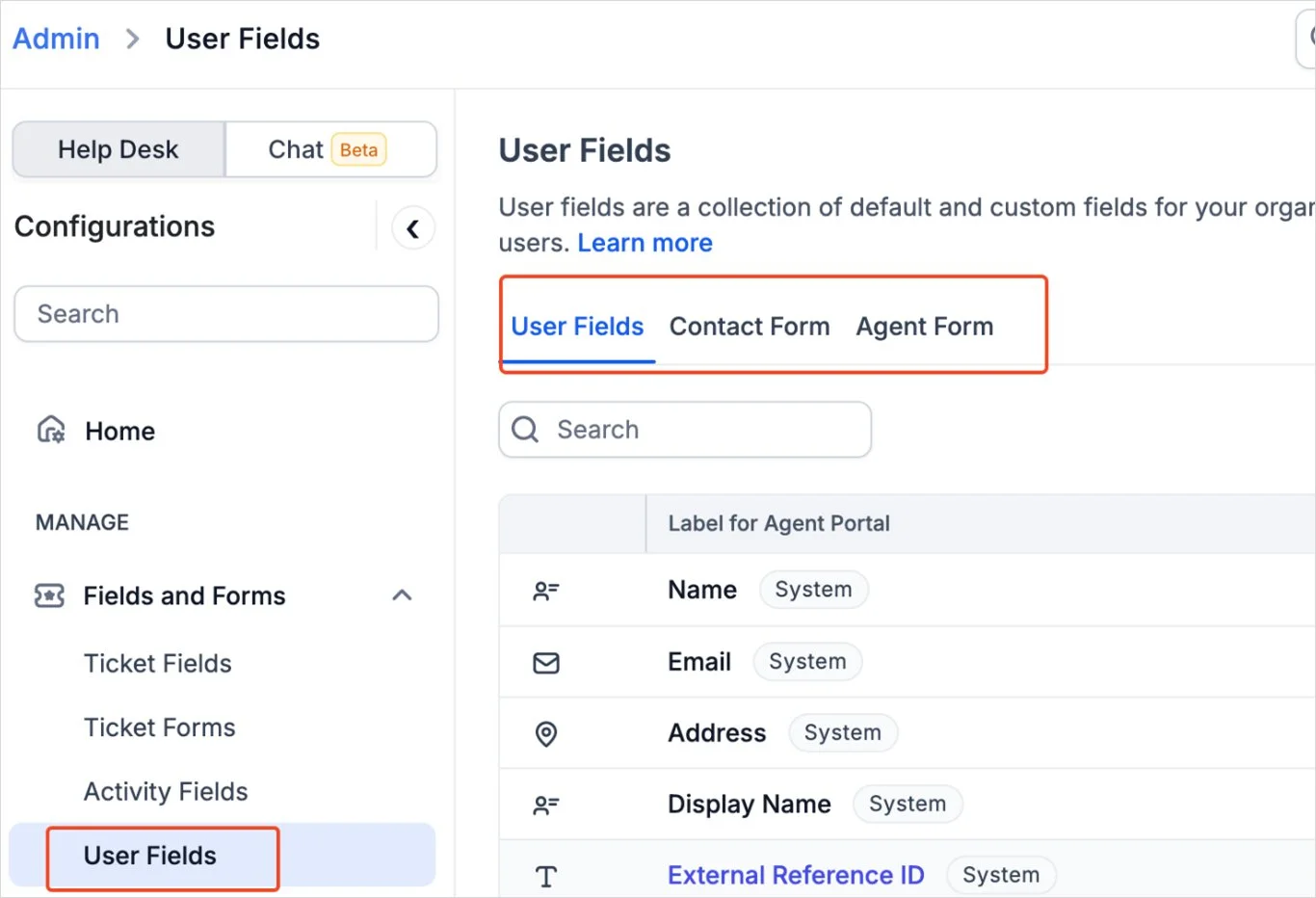 Customize your user field for agents