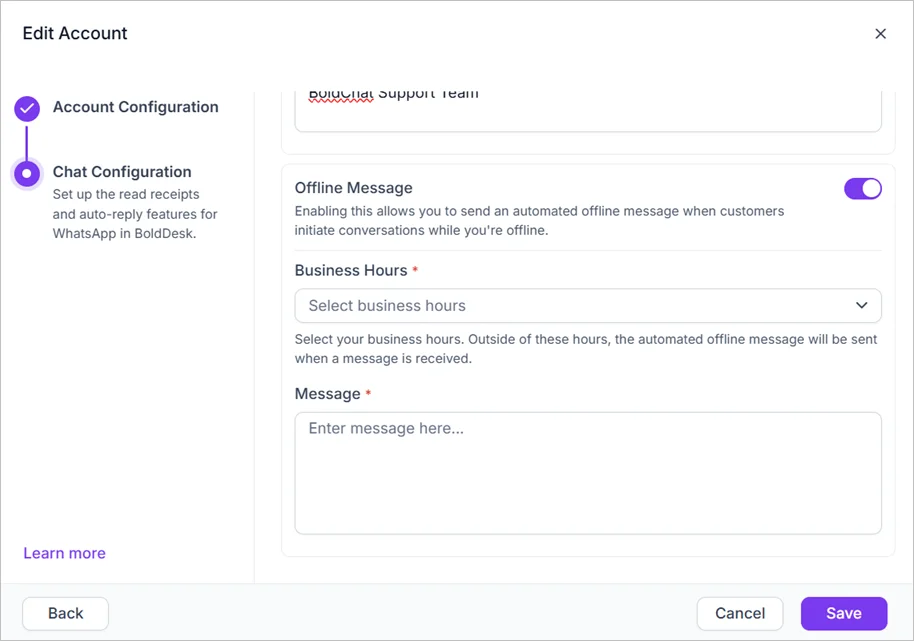 Offline message support
