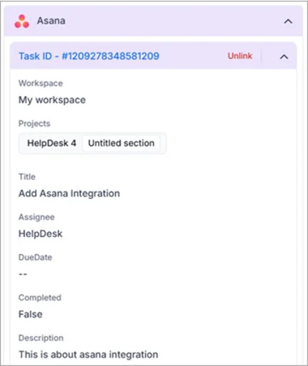 Link and Unlink Asana request with BoldDesk®