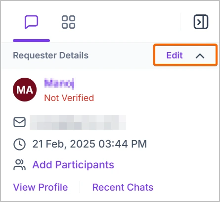 Edit requester in ongoing conversations