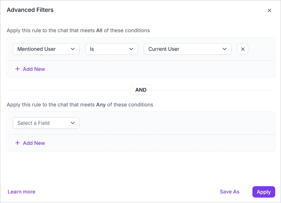 Custom chat view with sharing options