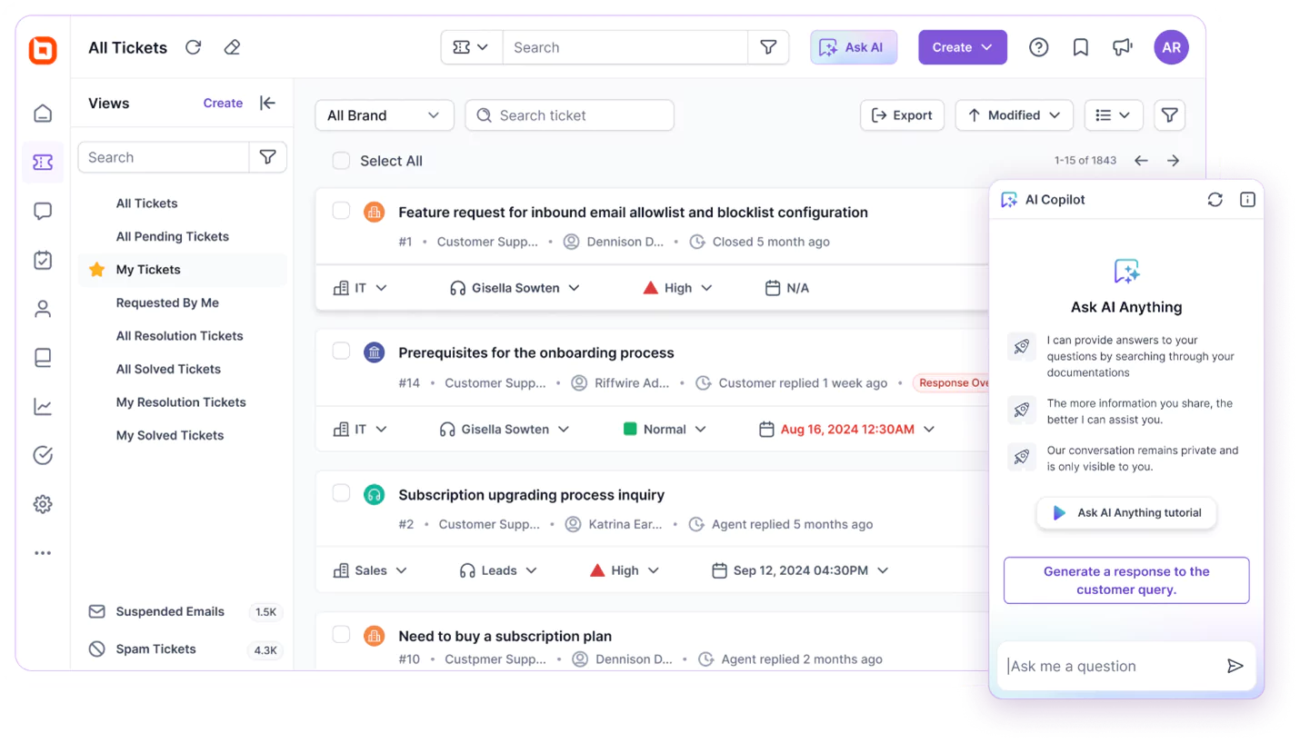 BoldDesk's ticketing system