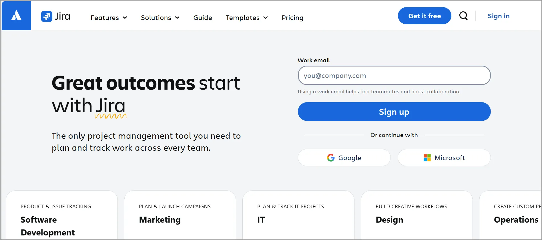 Jira issue tracking and project management software for software development teams.