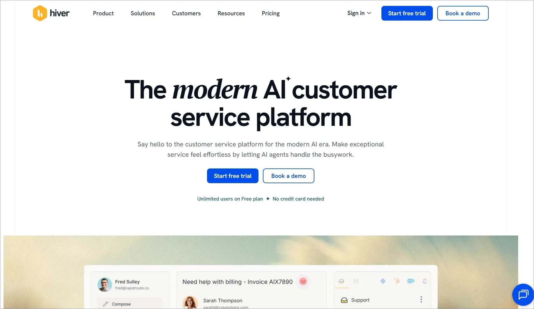 Hiver cloud-based help desk software enabling shared inbox ticketing and customer support collaboration.