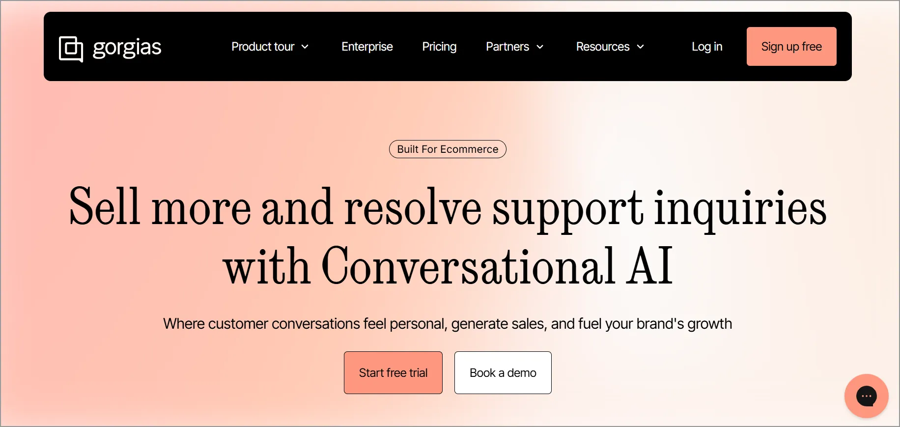 Gorgias ecommerce live chat platform built for customer support automation and sales conversations.