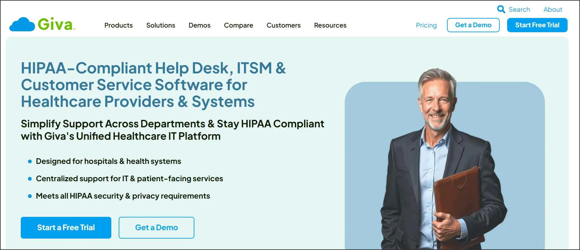 Giva HIPAA compliant help desk and IT service management software for healthcare providers and secure patient support