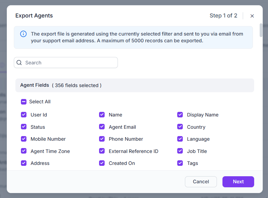 Agent export in BoldDesk