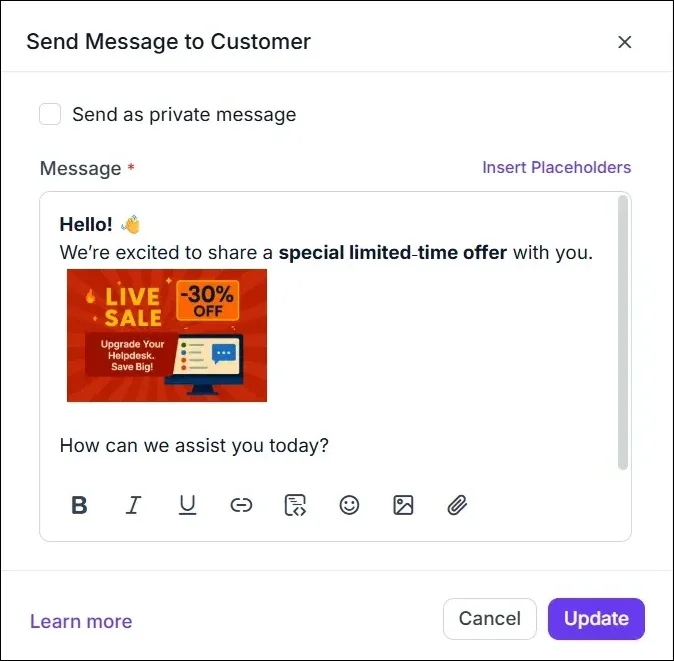 Inline images and attachment support