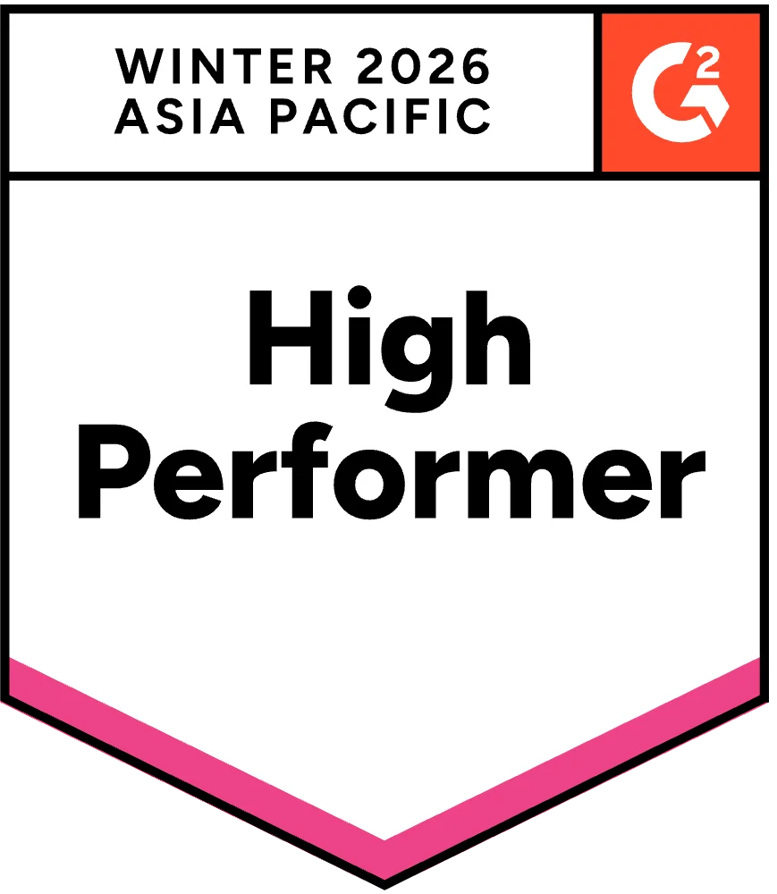 G2 Winter 2026 High Performer badge awarded to BoldDesk for conversational support excellence in Asia Pacific