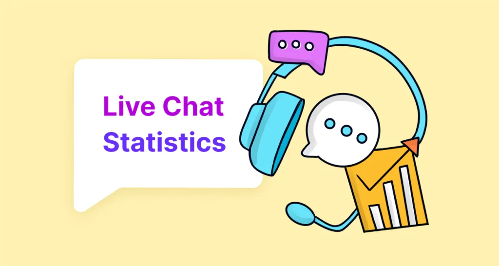 An illustrative image showing live chat statistics