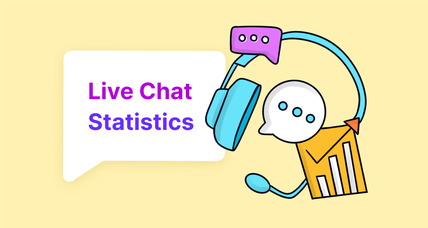 An illustrative image showing live chat statistics