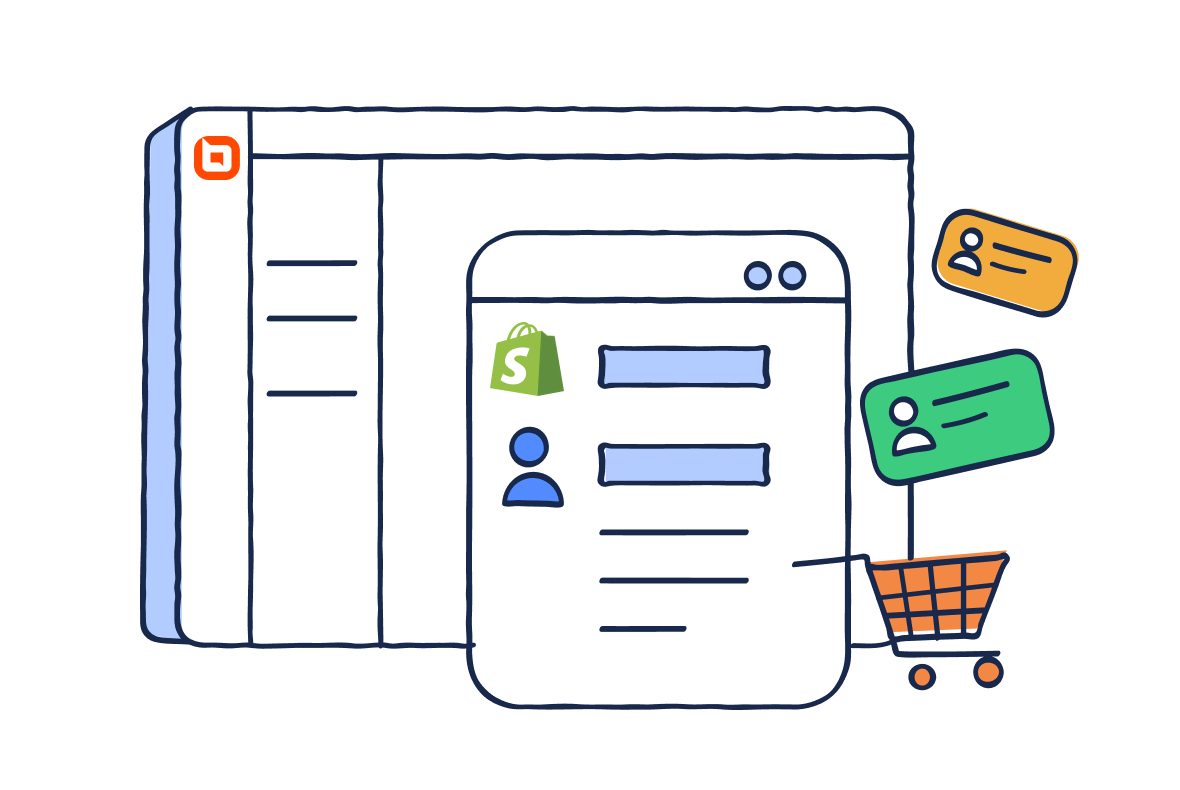 Shopify customer details displayed inside BoldDesk interface, highlighting centralized Shopify help desk integration.