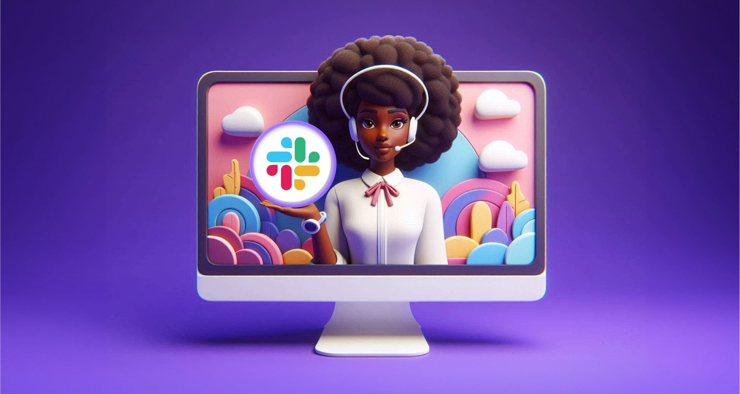 Slack for customer service representative providing support through a desktop interface with Slack integration