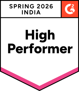 An image showing a G2 Spring 2026 High Performer badge awarded to BoldDesk for Social Customer Service Software in the India region.