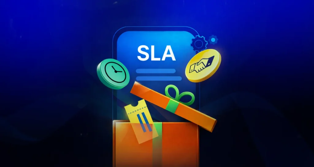 Designing SLAs that drive customer satisfaction with response time, trust, and service commitment icons