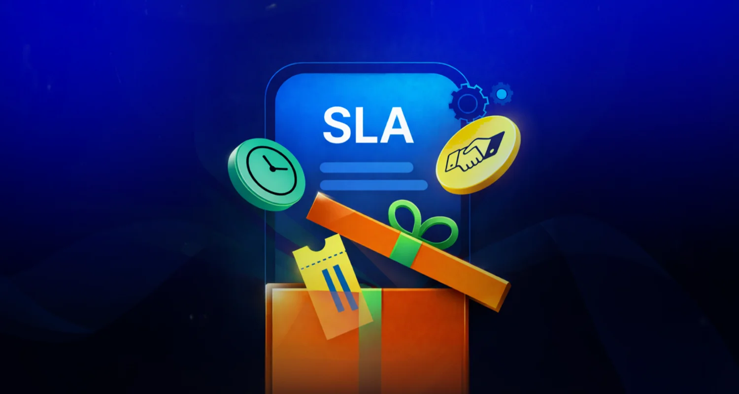 Designing SLAs that drive customer satisfaction with response time, trust, and service commitment icons