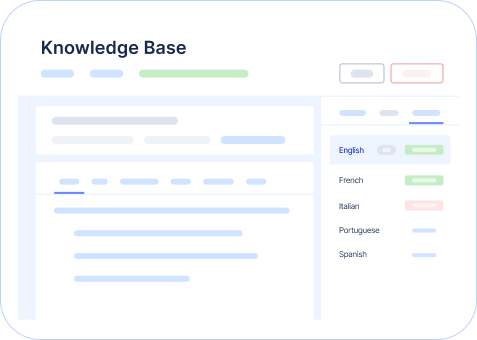 Multilingual knowledge base with article translations and language management.