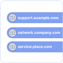Custom domain mapping for multiple branded support portals.