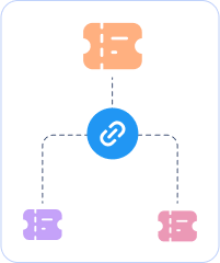 Ticket linking feature for connecting related support requests.