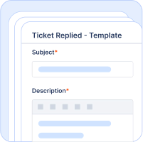 Email template editor for creating reusable support responses.