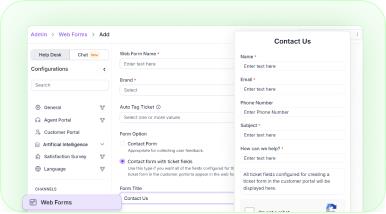 Create and customize website contact forms for customer inquiries.