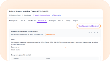 Streamline ticket approvals with customizable approval workflows.