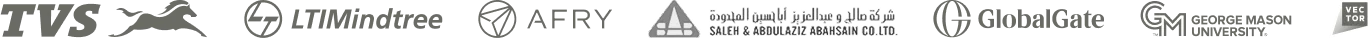 Bolddesk trusted companies including TVS, LTIMindtree, AFRY, GlobalGate, and George Mason University logos