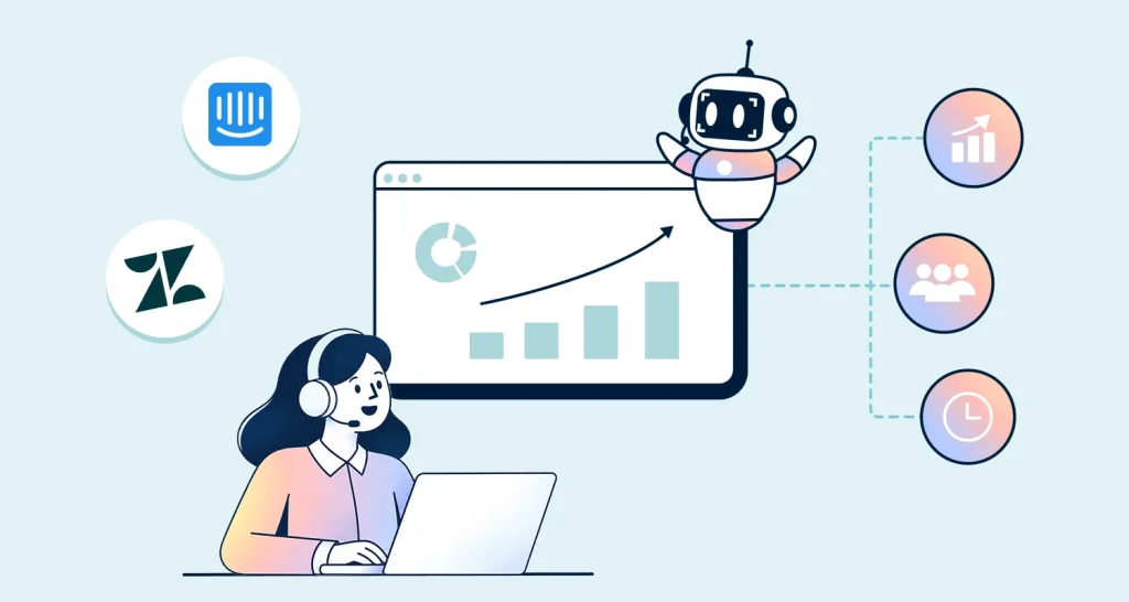 AI customer service agent using analytics and automation tools to improve support performance.