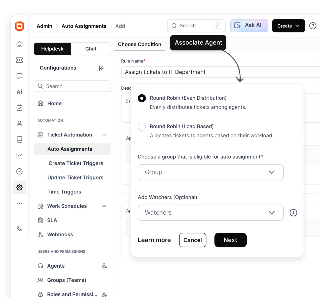 Automated case assignment workflow routing employee support requests to the appropriate team based on configured rules.